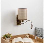 Brilagi - LED Kinkiet NUBILA 1xE27/25W/230V + LED/3W mosiądz/brązowy