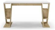 Biurko z białym blatem 60x137 cm Butterfly – Marckeric