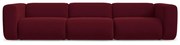 Bordowa aksamitna sofa 319 cm Ekahi – Makamii