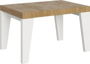 Stół rozkładany 90x130/234 cm Blat Naxy Mix Natural Dąb - Nogi Jesion Biały