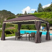 Outsunny Pawilon Ogrodowy 390x290cm - Namiot Ogrodowy z Moskitierą na Grill i na Zimne Piwo | Aosom PL