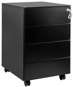 Kontenerek biurowy XD-040-4 czarny UNIQUE