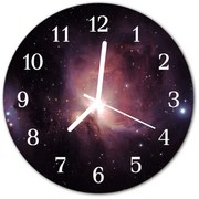 Zegar szklany okrągły Przestrzeń kosmiczna