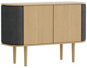 Antracytowa niska komoda w dekorze dębu 109x75 cm Treasures – UMAGE