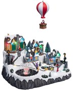 Miasteczko bożonarodzeniowe, scenka świąteczna z balonem