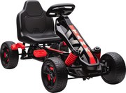 AIYAPLAY Gokart z pedałami, tretauto dla dzieci z hamulcem, antypoślizgowe koła, metalowa rama, 3-6 lat, czerwony