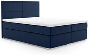 Łóżko kontynentalne DENNERY 140x200 granatowe velvet z pojemnikiem LAVERTO