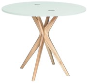 Stół półokrągły CUTTI 90x90 rozkładany miętowy/jesion RAGABA