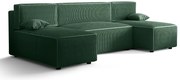 Ciemnozielony tapicerowany narożnik w kształcie litery U D4-F66