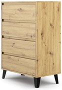 Komoda z 4 szufladami w stylu scandi dąb artisan P0-C69