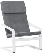 Szaro biały tapicerowany fotel wypoczynkowy T7-E30