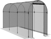 Outsunny Moskitiera Ogrodowa 12x36m z Drzwiami Namiot Ochronny HDPE Czarna Rama Stalowa | Aosom PL