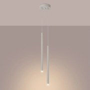 Lampa wisząca nowoczesny Brill, stal - 2 źródło światła 3000K - L.15 x H.104 cm - beżowy