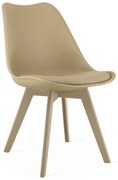 Beżowe krzesło BALI MARK z beżowymi nogami