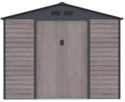 Metalowa wiata ogrodowa z ocynkowanej stali imitującej szare drewno, 7,17 m² - ADELMO