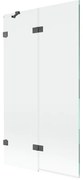 Mexen Lunar parawan nawannowy 2-skrzydłowy lewy 100 x 150 cm, transparent, gun gray szczotkowany - 897-100-100-66-00-L