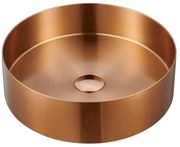 Okrągła umywalka ze stali nierdzewnej w kolorze miedzi ø 38 cm Aurum – Sapho