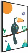 Plakat Tukan i motyle 21x30 cm z ramą czarną bez marginesu ARTGEIST B