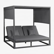 Rozkładane Łóżko Balijskie Z Aluminium I Tkaniny Nasau Grafitowa Szarość - Sklum