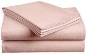PrzytulneMieszkanie.pl Bawełniana prześcieradło SLUB 140x240 cm jasnoróżowe, 100% bawełna Rozmiar: 140 x 240 cm