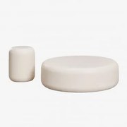 Zestaw 2 Okrągłych Stolików Kawowych Z Cementu Fonelas Tapioka Beżowa - Sklum