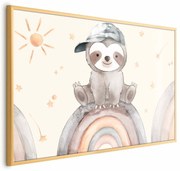 Plakat Pośród gwiazdek i tęcz 30x21 cm z ramą złotą bez marginesu ARTGEIST B