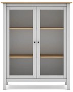 Biało-naturalna witryna z drewna sosnowego 90x110 cm Misti – Marckeric