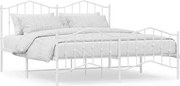 Białe rustykalne łóżko metalowe 200x200 cm W6-E26