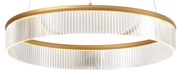 Nowoczesna lampa wisząca mosiężna 59 cm z LED z 3-stopniową regulacją ściemniania - Żyrandol Anello Nowoczesny Oswietlenie wewnetrzne