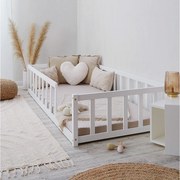 Łóżko podłogowe dla malucha 90x200 cm białe