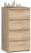 Komoda AKORD CL4 Dąb Sonoma 40 cm 4 szuflady kolor Dąb Sonoma mat 40x35x74 cm