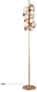Lampa stojąca w biało-złotym kolorze ze szklanym kloszem (wys. 155 cm) Bubble – Trio Select