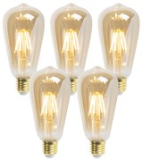 Zestaw 5 żarówek LED E27 z możliwością ściemniania ST64 Goldline 5W 380lm 2200K