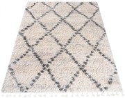 Kremowy dywan włochacz w stylu boho W8-G00