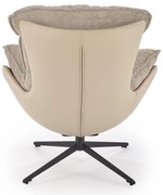 LOBSTER Fotel wypoczynkowy Beżowy Tkanina HAGA Eco skóra Obrotowy 360''