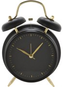 Zegar budzik w klasycznym stylu, ze złotymi wskazówkami, metalowy, Ø 12 cm