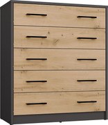 Szafka na Obuwie ALEX | Antracyt/Dąb Artisan | 35x74x84.5 cm | Nowoczesna