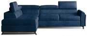 Narożnik z funkcją spania KAIROS VELVET granatowy lewy ELTAP