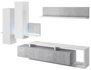 Meblościanka BOTA biała/beton colorado HELVETIA