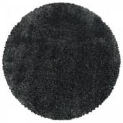 Dywan shaggy Fluffy Super Soft  ciemny szary koło 80 cm x 80 cm