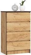 Komoda AKORD K60 Dąb Craft 60 cm 4 szuflady kolor Dąb Craft mat 60x40x99 cm