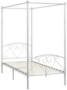 Białe metalowe łóżko z baldachimem 100x200 cm Z2-H60