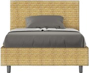 Łóżko bez stelaża tapicerowane 120x190 tkaniny Aragona 3 żółty Adele