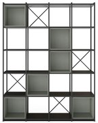 Zielono-czarny regał 140x179 cm Anya – Marckeric