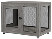 PawHut Klatka dla psa, klatka dla szczeniaków, z półką, wodoodporne legowisko, druty stalowe, regulowane nóżki, 94x60x71,5 cm