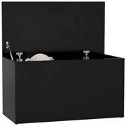 Czarna zamykana skrzynia na pościel T4-H49