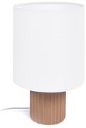 Biało-naturalna lampa stołowa z tekstylnym kloszem (wys. 28 cm) Eshe – Kave Home