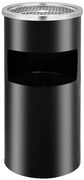 Czarny ścienny kosz na śmieci z popielniczką T7-R82