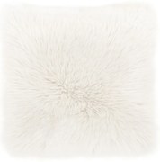 Biała poduszka Tiseco Home Studio Sheepskin, 45x45 cm