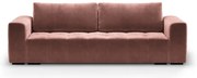 Różowa aksamitna rozkładana sofa Milo Casa Luca